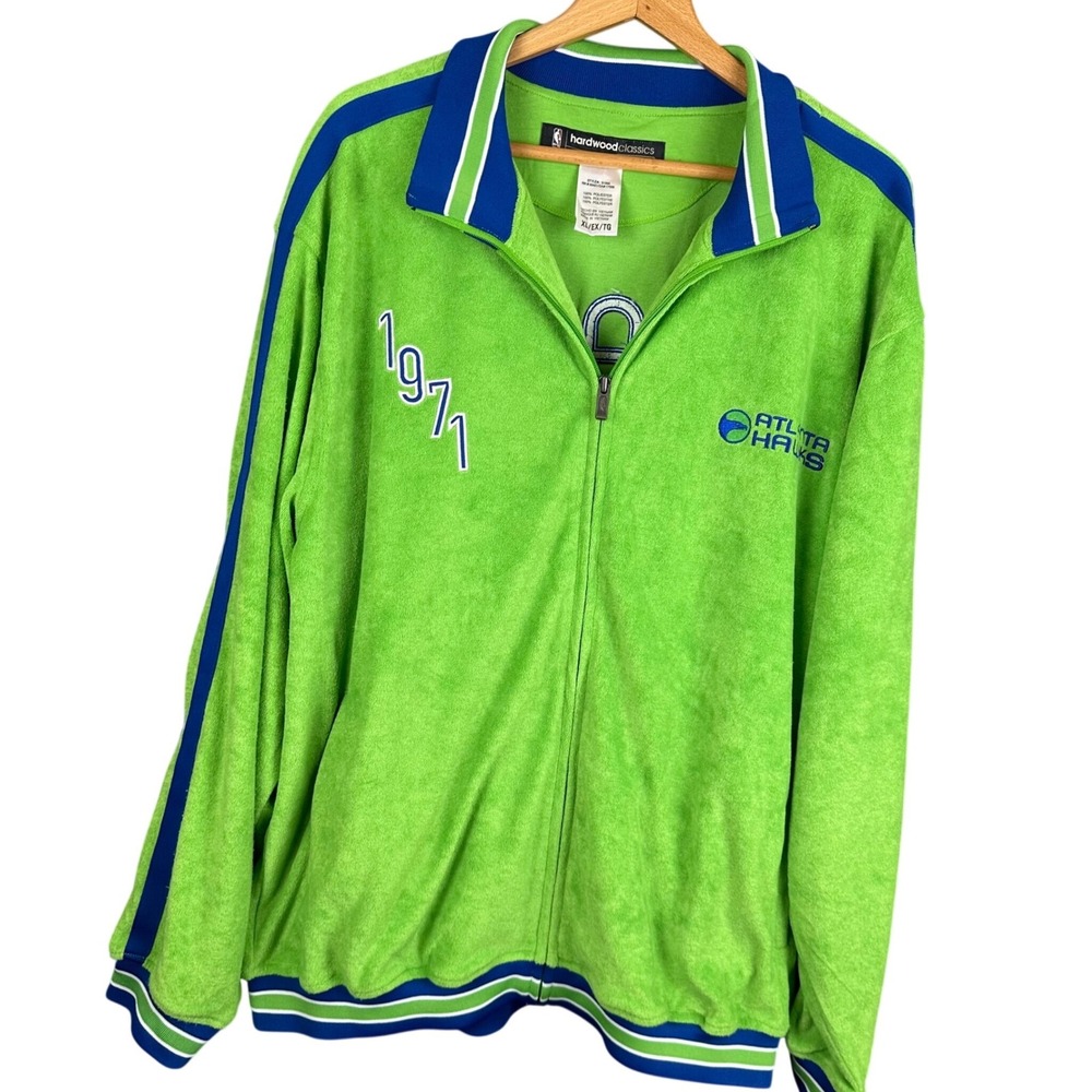 Hardwood Classics Atlanta Hawks 1971 Track Jacket Lime Green XL NBA Basketball
